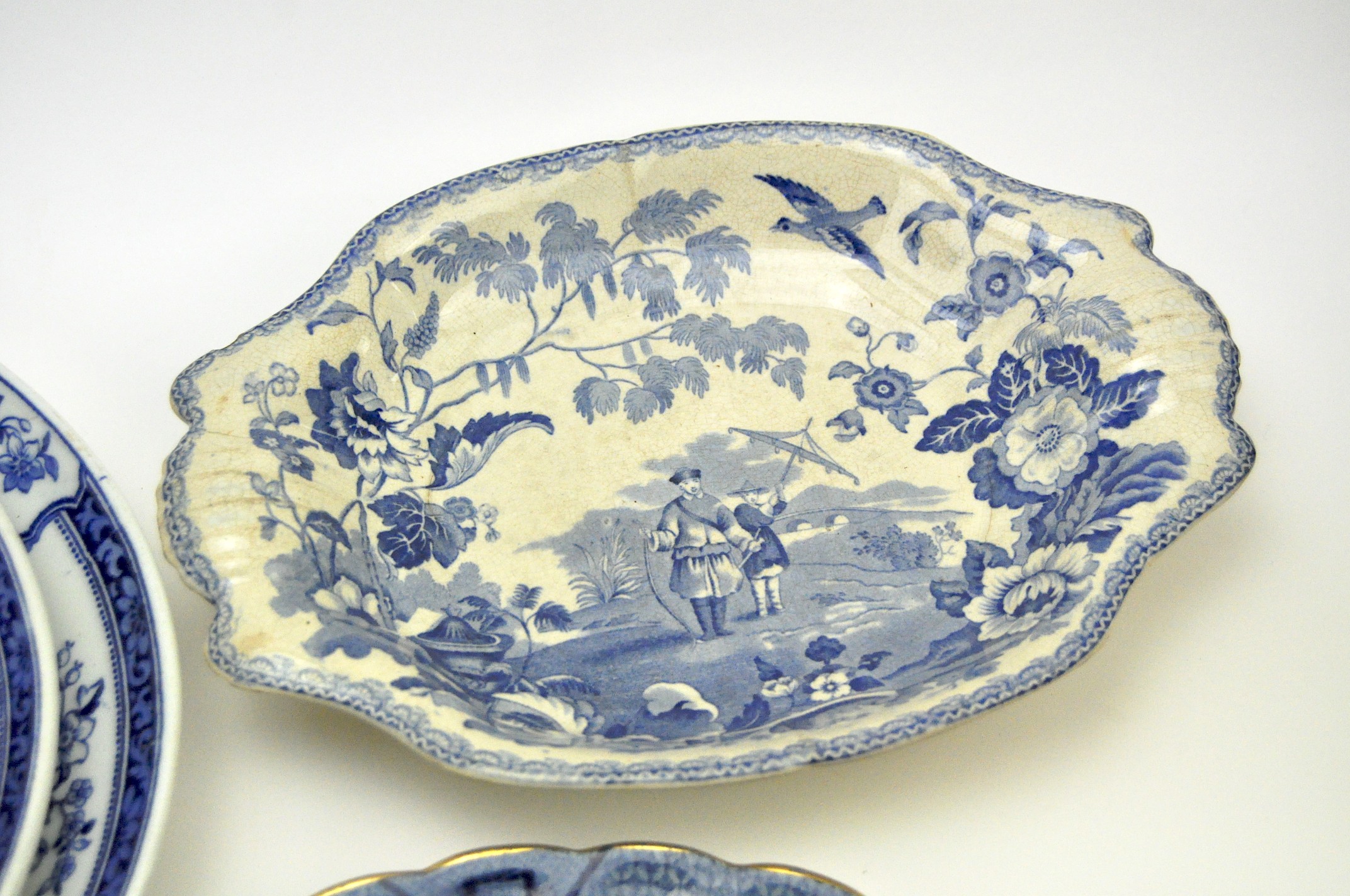 A late 19th century Romney Staffordshire pottery blue and white part dinner service, - Image 2 of 3