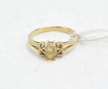 A 9ct gold and opal ring,