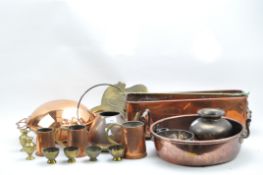 A collection of brass and copper, 19th century and later,