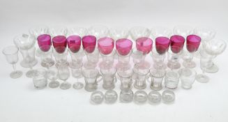 A collection of assorted drinking glasses,