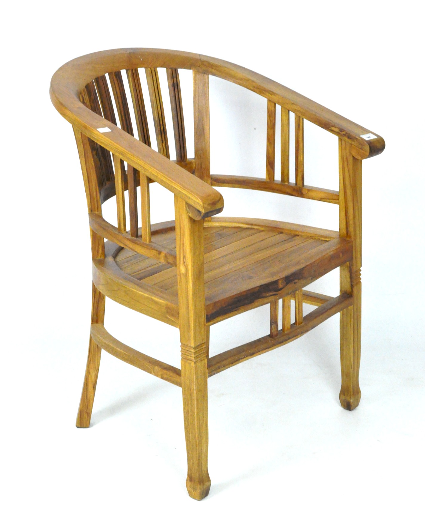 A contemporary hardwood armchair,