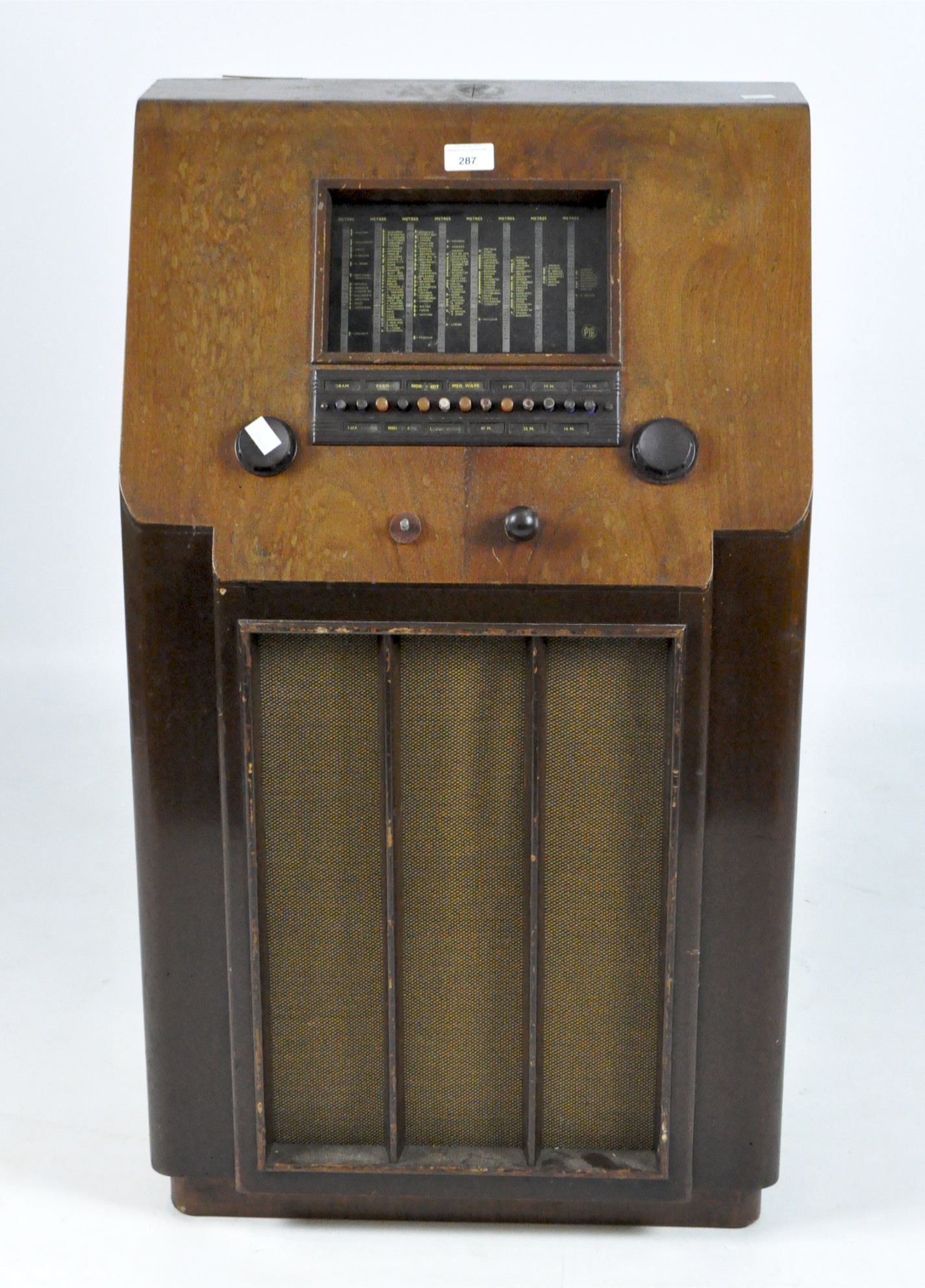 A vintage Pye floor standing radio,