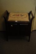 An early 20th century piano stool,