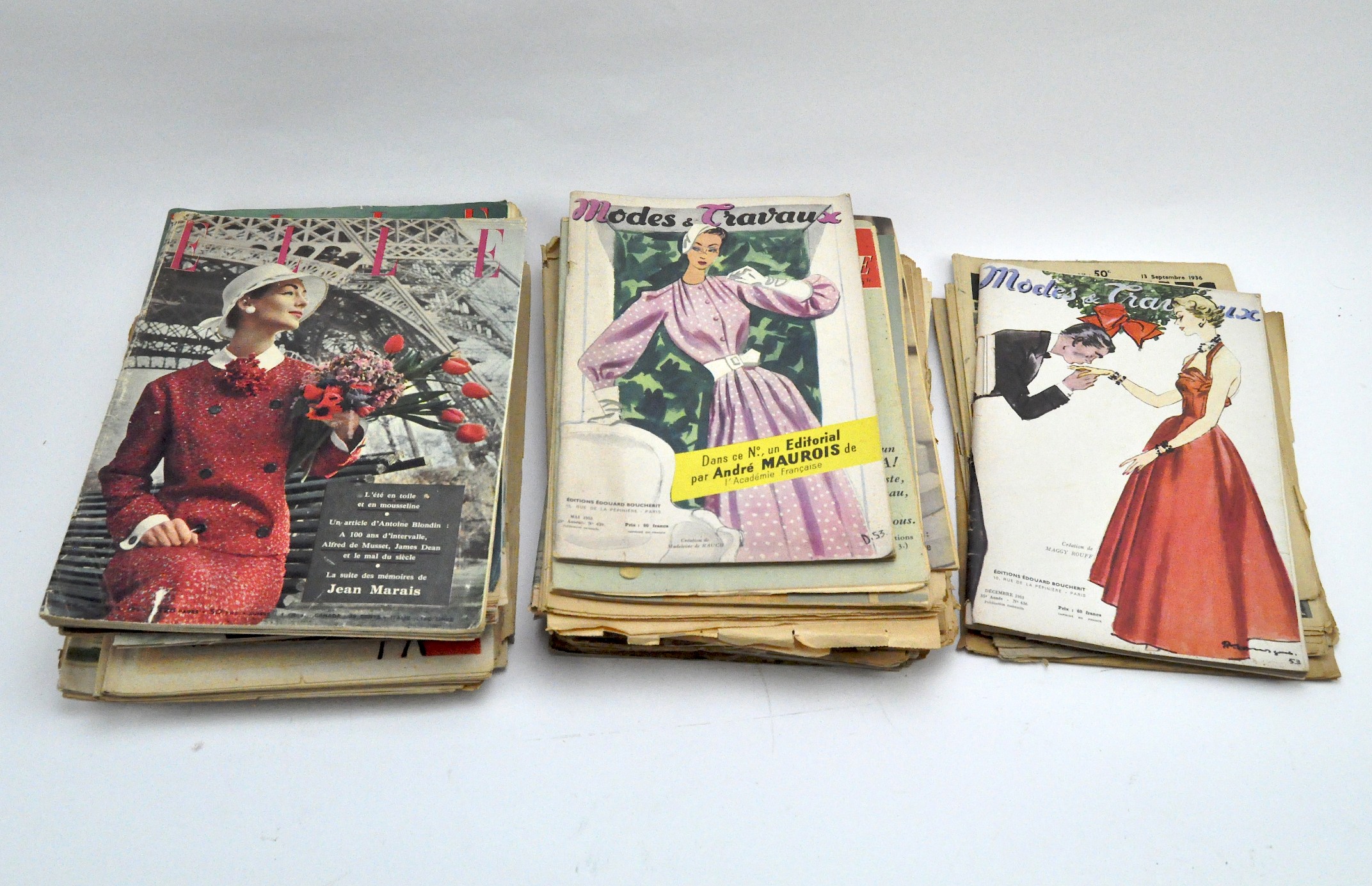 A collection of sixty vintage French Fashion Magazines, mostly dating from the 1940's and 1950's,