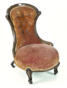 A Victorian mahogany framed nursing chair,