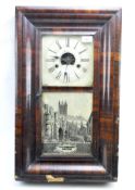 An American ogee 19th century wall clock,