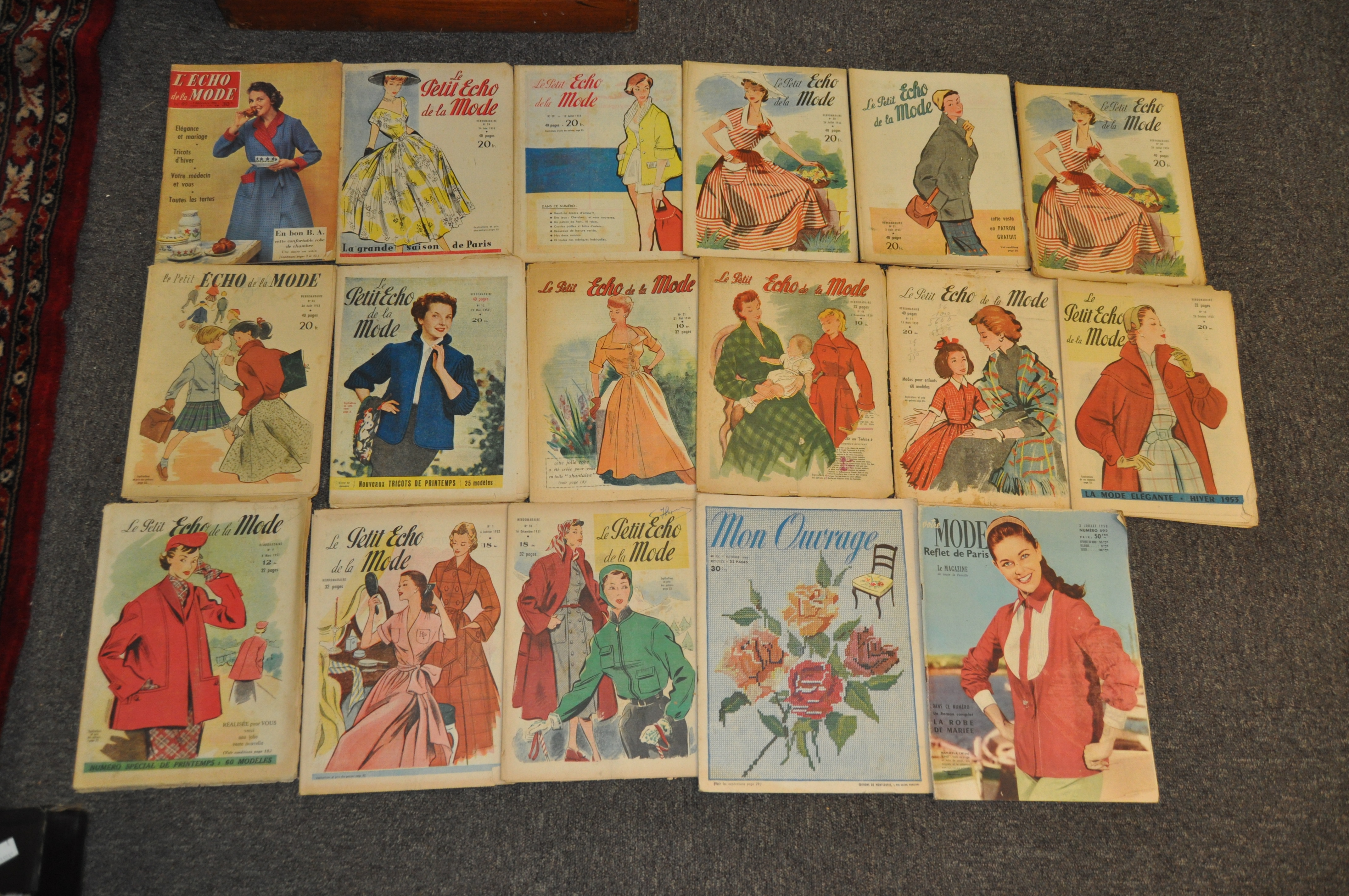 A collection of sixty vintage French Fashion Magazines, mostly dating from the 1940's and 1950's, - Image 6 of 6