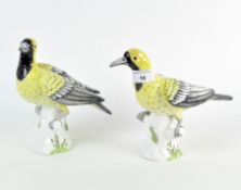 A pair of Crown Staffordshire ceramic Bonana Birds by M Doubell Miller,