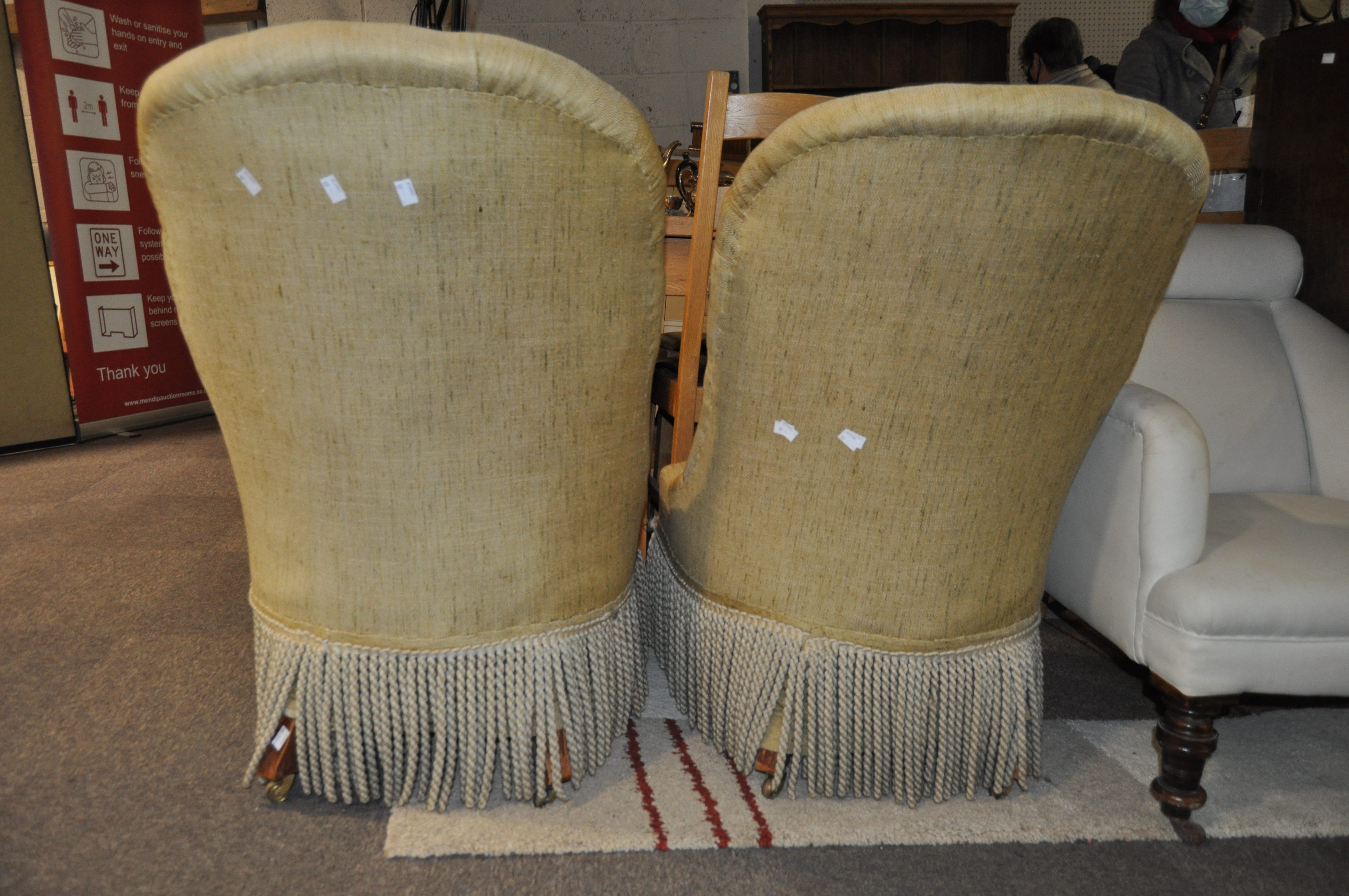 A pair of 20th century button back chairs, - Image 6 of 10