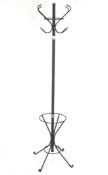 A contemporary grey painted metal coat stand,