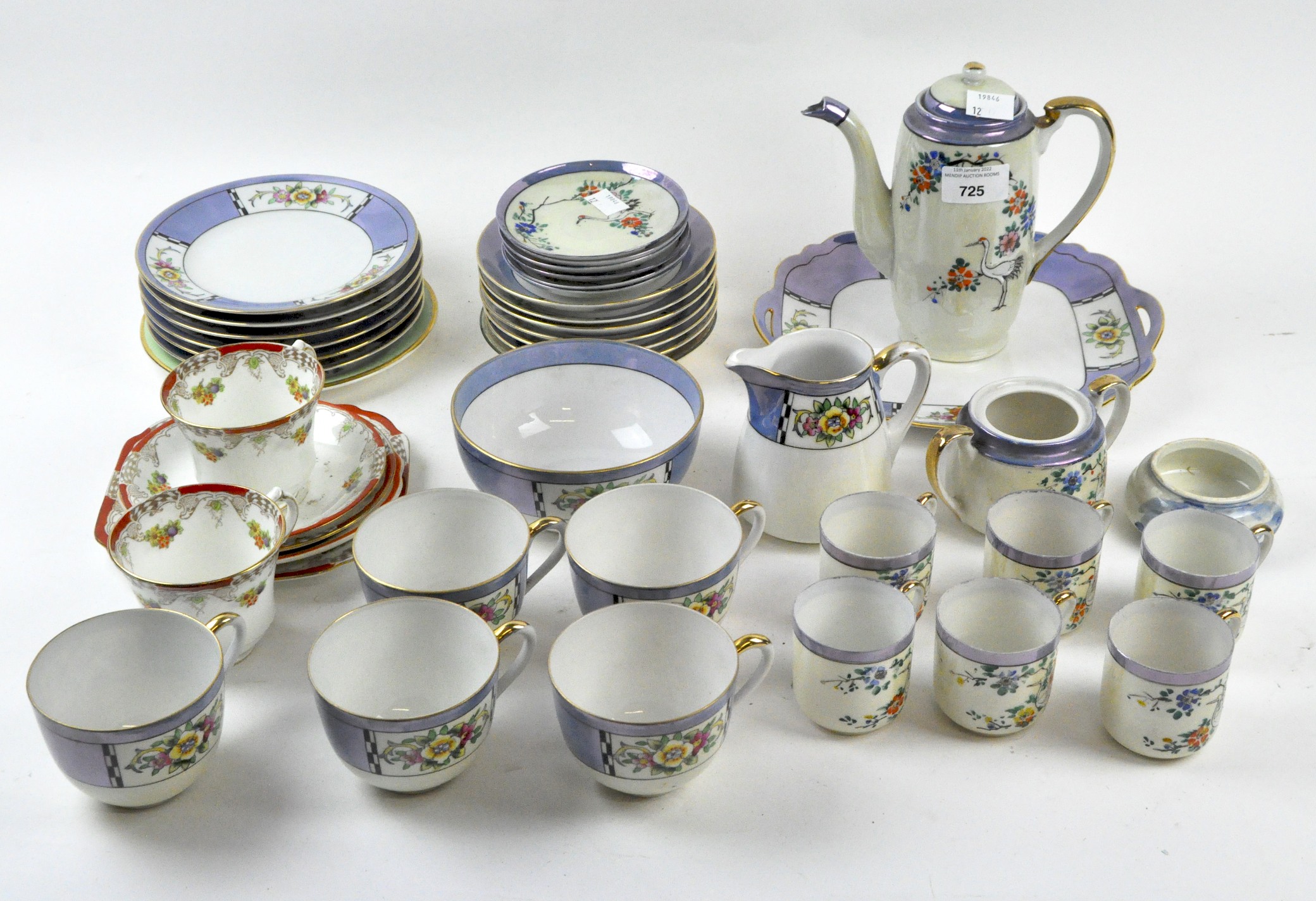 Two ceramic part tea sets including a Japanese example