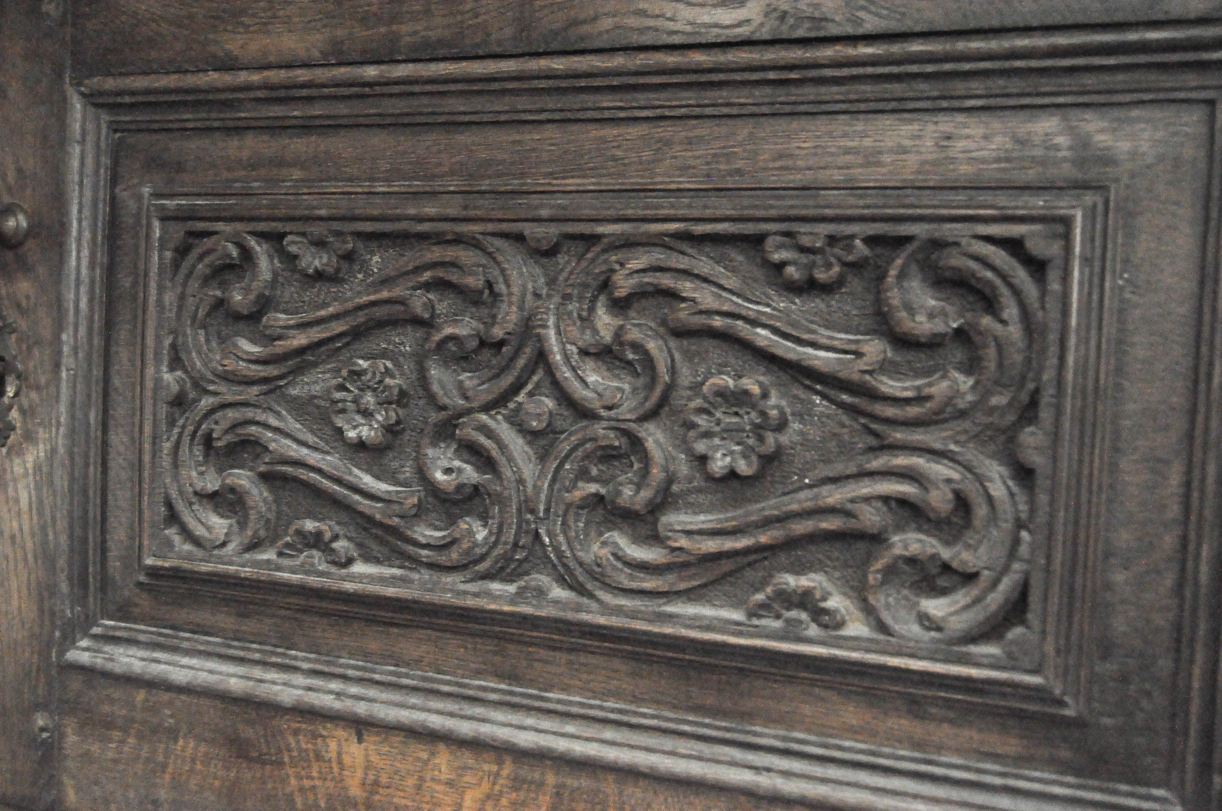 A 19th century carved oak hall or court cupboard, - Image 3 of 5