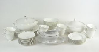 A vintage Wedgwood 'Signet Platinum' pattern tea and dinner service,