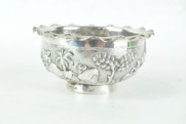 An Indian white metal bowl on circular foot 75g.