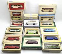 A collection of Corgi classics and dinky die cast model buses,