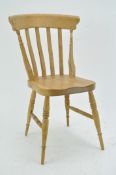 An apprentice piece kitchen chair, 20th century, with baluster uprights and slatted back,