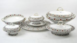 A late 19th century Staffordshire pottery part dinner-service,