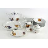 A Royal Worcester part tea and dinner service in the 'Evesham' pattern,