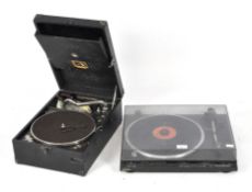 A vintage technics direct drive automatic turntable system SL-DD33 record deck,