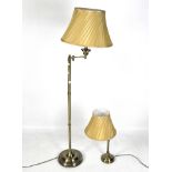 Two modern gilt-metal lamps,