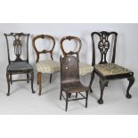 A collection of five 19th century and later chairs,