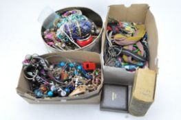 A collection of assorted costume jewellery, to include chains, earrings,