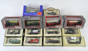 A collection of contemporary die cast vehicles