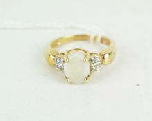 A 9ct gold and opal dress ring,