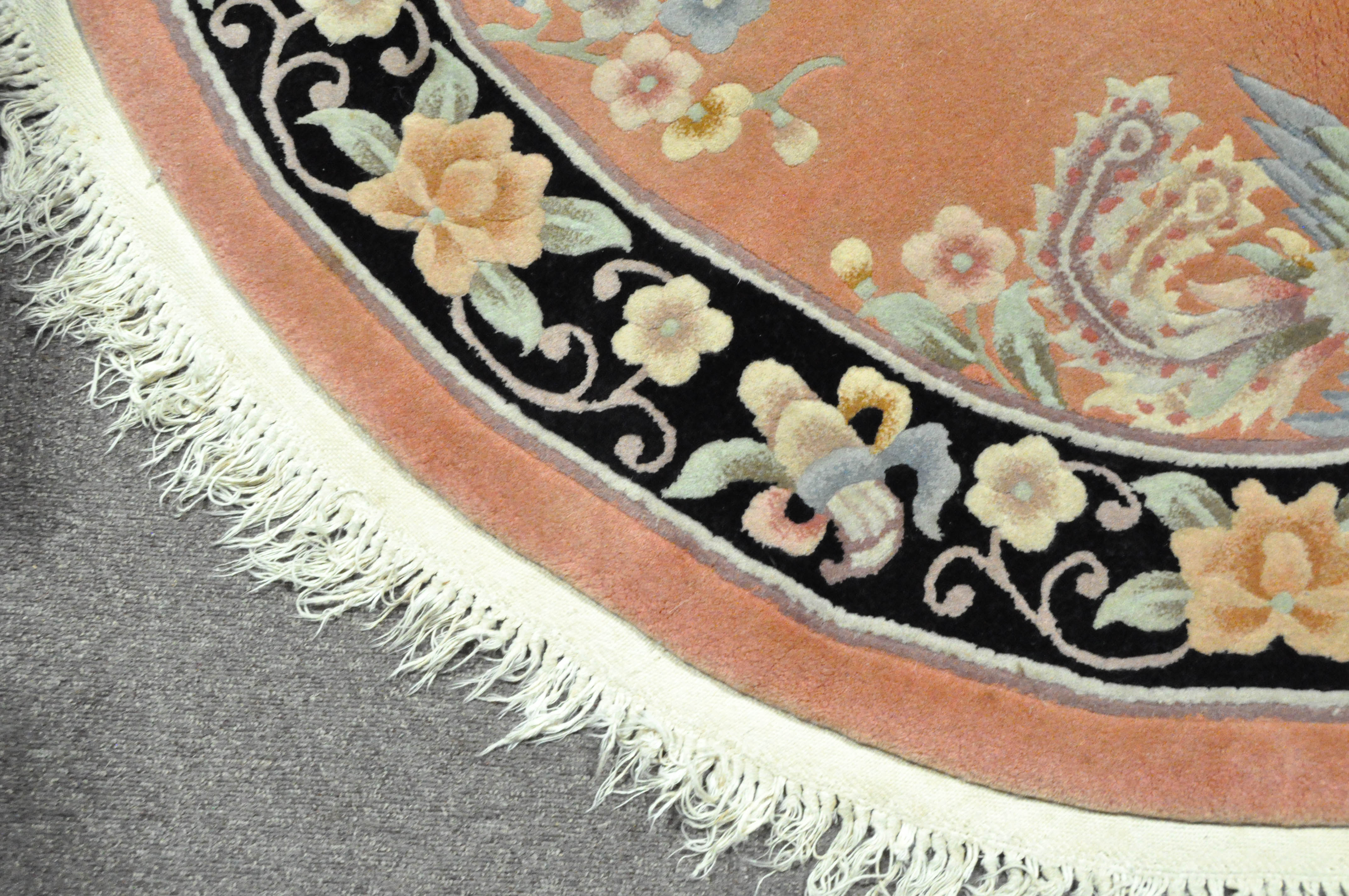 Two modern Chinese circular rugs, one featuring a dragon on a pale blue ground, - Image 2 of 5