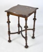 A 17th century style walnut side table, 20th century,