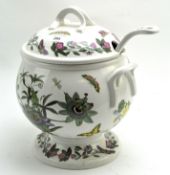 A Portmeirion pottery soup tureen cover and ladle,