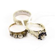 Three early 20th century 9ct gold rings,
