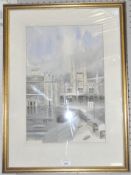 John Stops, watercolour, 'Temple Meads Station, Bristol', signed and dated lower left 1990,