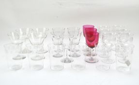 A collection of 20th century wine and spirit glasses,