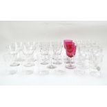 A collection of 20th century wine and spirit glasses,