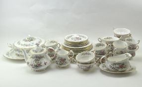 A vintage Royal Standard part dinner and tea service, in the 'Mandarin' pattern, including teapot,