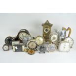 A selection of vintage mantle and alarm clocks,