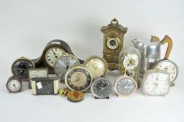 A selection of vintage mantle and alarm clocks,