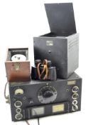 A vintage reception device and items of test equipment items,