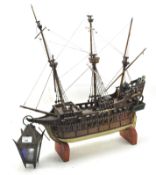 A vintage 'Golden Hind' galleon ship,