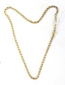 A 9ct gold necklace with interlocked links,