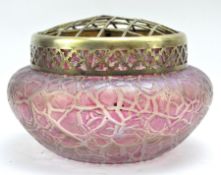 An Art Nouveau Kralik iridescent moulded glass bowl,