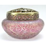 An Art Nouveau Kralik iridescent moulded glass bowl,