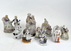 A collection of ceramic figures,