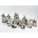 A collection of ceramic figures,