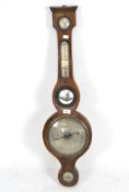 A late 19th/early 20th century mahogany aneroid banjo wall barometer,