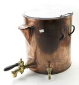 A large copper drink dispenser,