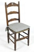 A 19th century ladderback dining chair,