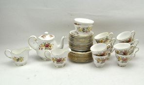 A Colclough part tea service, in the 'Hedgerow' pattern, including a teapot, cups and saucers,