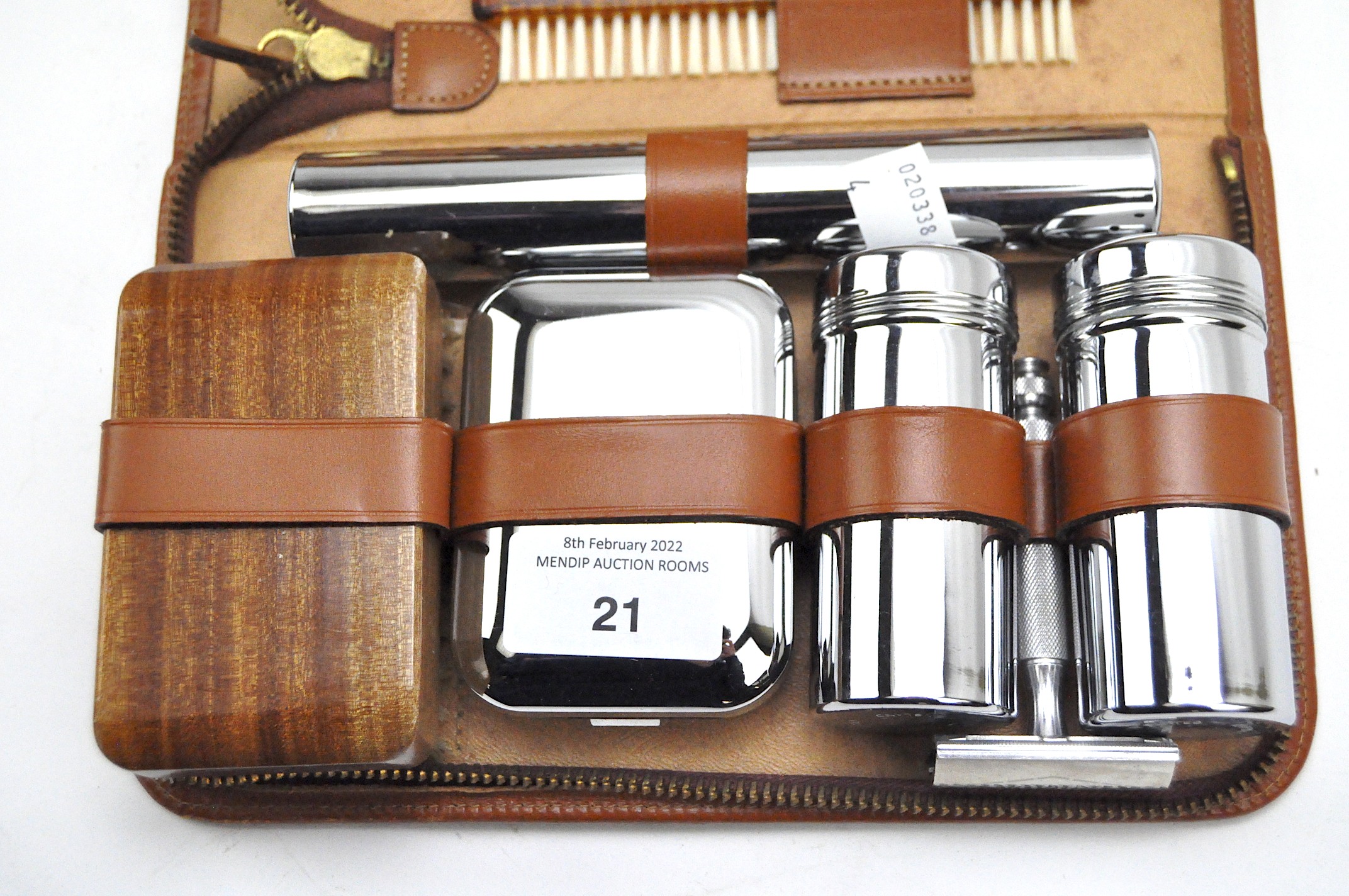 A leather cased travelling vanity set, - Image 2 of 2